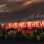 Night view of Lansing Brewing Company